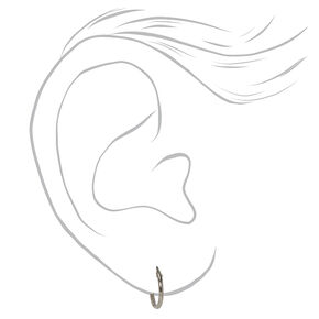 Hematite Sterling Silver Embellished Skulls &amp; Huggie Hoop Earrings - 2 Pack,