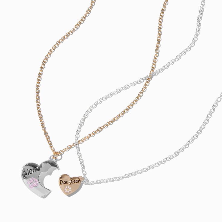Best Friends Mom &amp; Daughter Hearts Pendant Necklaces - 2 Pack,