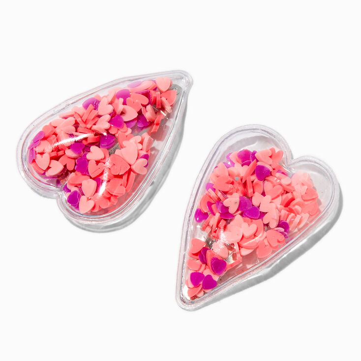 Claire's Club Shaker Heart Snap Hair Clips