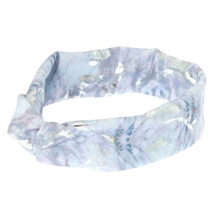 Claire's Bandeau à nœud blanc effet marbré