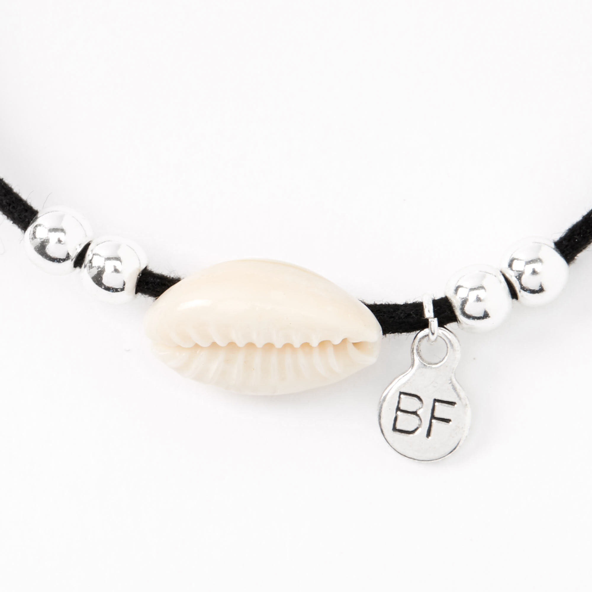 Cowrie Shell Friendship Cord Bracelets - Black, 2 Pack,