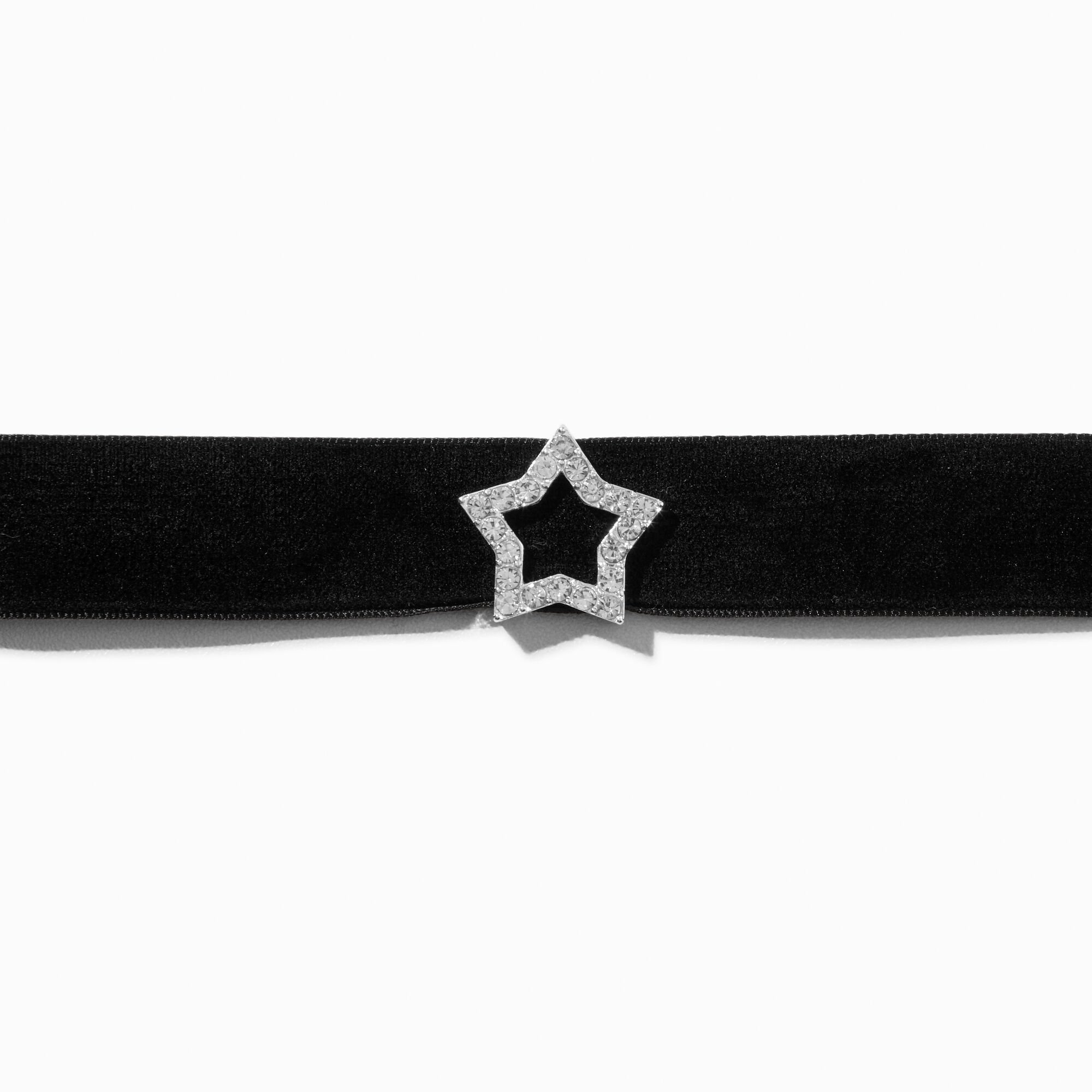 View Mean Girls X Claires Tone Star Velvet Choker Necklace Silver information