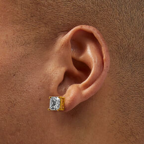 C LUXE by Claire&#39;s 18kt Gold Plated Cubic Zirconia 8mm Square Stud Earrings,