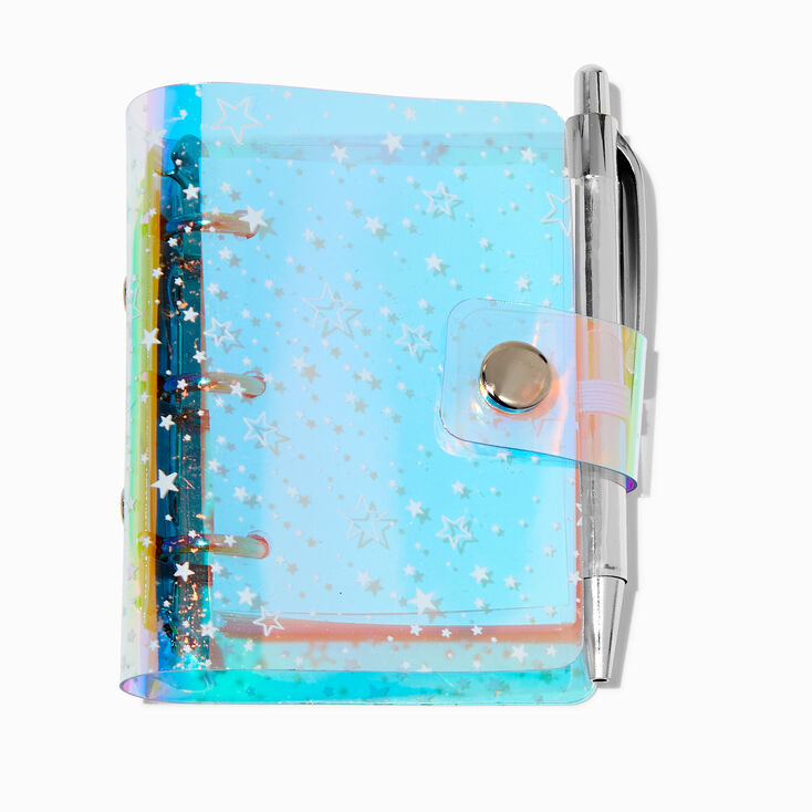 Silver Stars Clear Mini Journal Notebook,