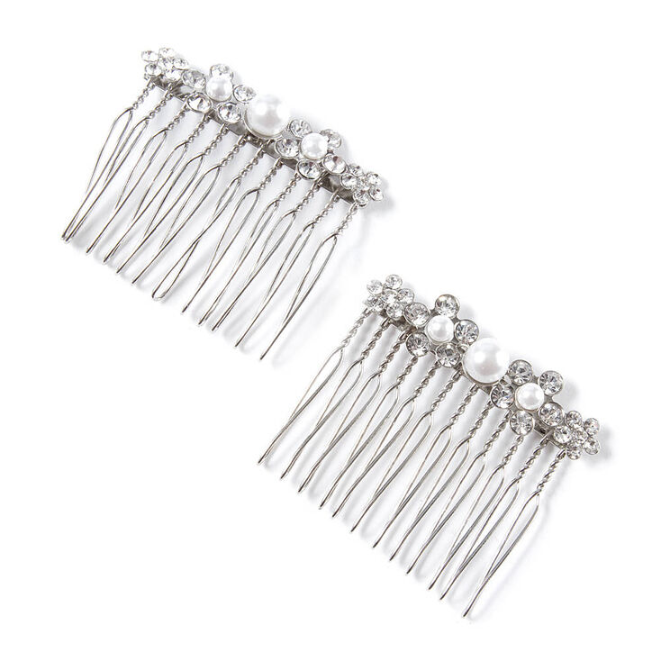 Pearl And Rhinestone Hair Combs