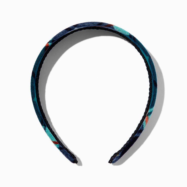 Blue Plaid Headband,