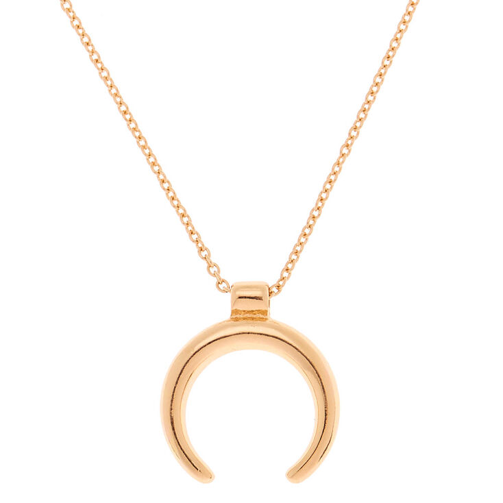 Gold Horn Pendant Necklace,