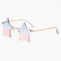 Lunettes de soleil &eacute;toile d&eacute;grad&eacute; de bleu et rose couleur dor&eacute;e,