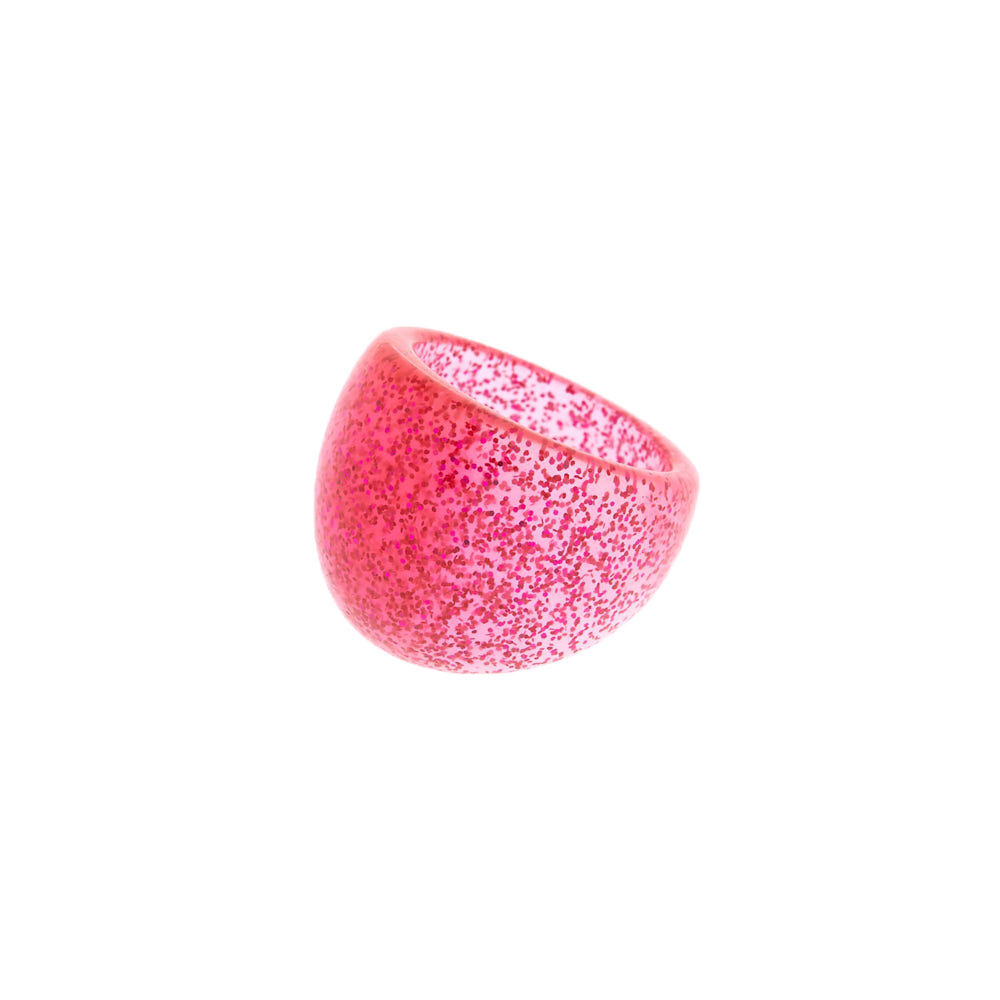 Retro Glitter Ring - Pink,