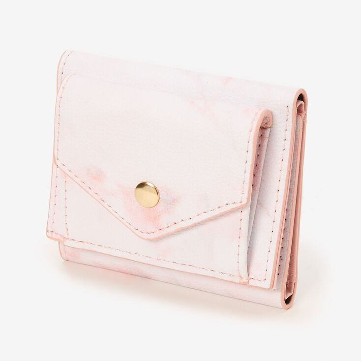 Claire's Pink Trifold Wallet | Marble