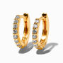 C LUXE by Claire&#39;s 18kt Gold Plated Pav&eacute; 8mm Cubic Zirconia Clicker Hoop Earrings,