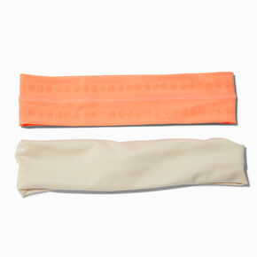 White &amp; Coral Athletic Headwraps - 2 Pack,
