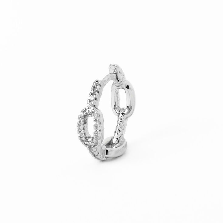 Silver 18G Chain Link Helix Hoop Earring | Claire's US
