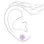 Silver Pastel Carved Rose Clip On Stud Earrings - 3 Pack,