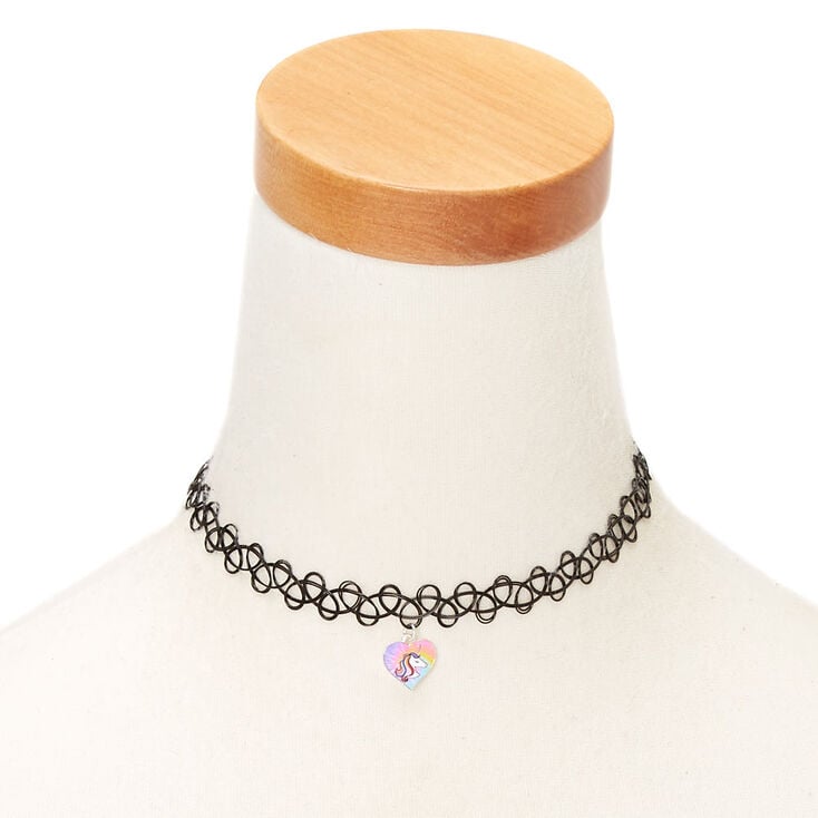 Claire's Ras-de-cou effet tatouage Miss Glitter la licorne