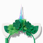 St. Patrick&#39;s Day Shamrock Light-Up Unicorn Ears Headband,