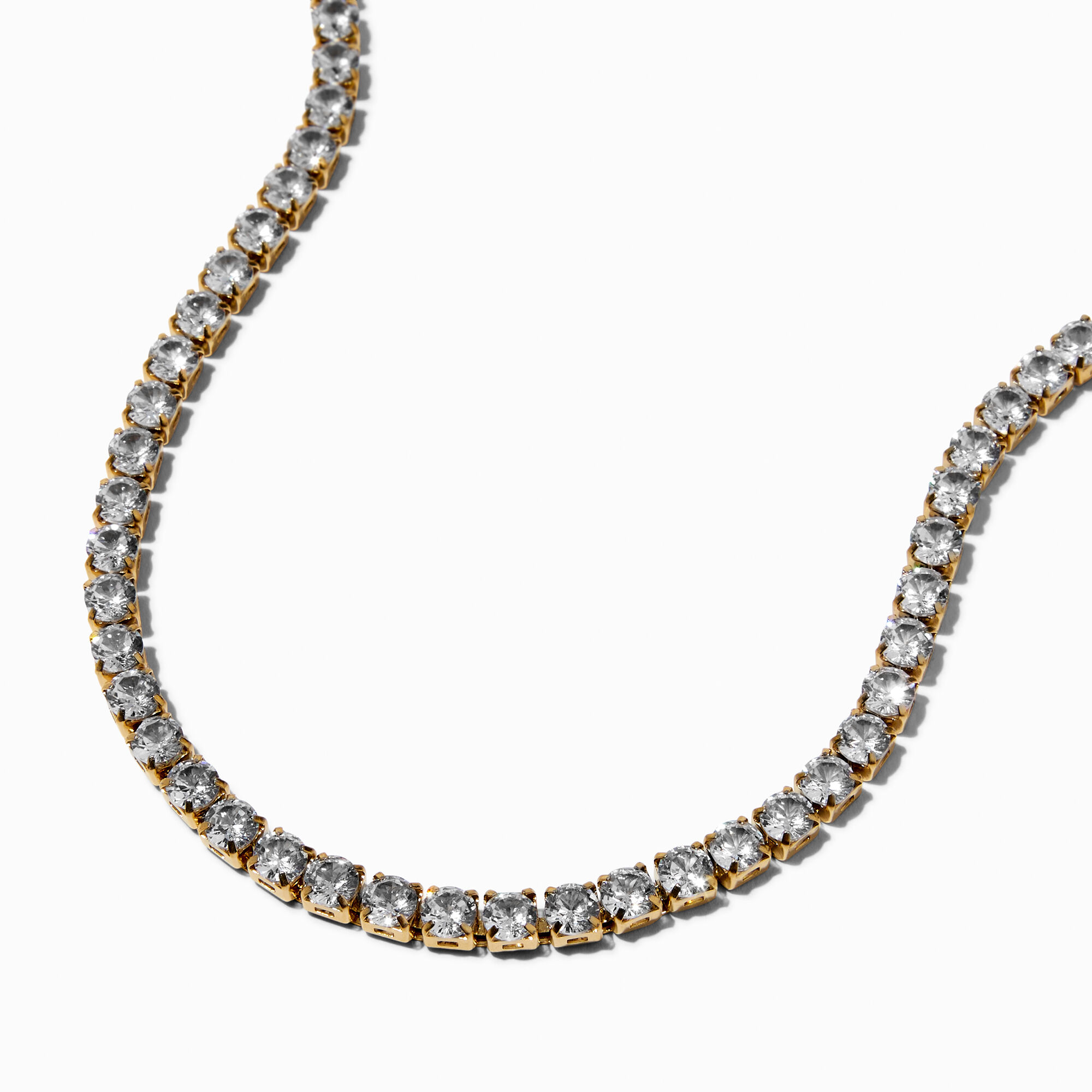View Claires Tone Stainless Steel Cubic Zirconia Cup Chain Necklace Gold information