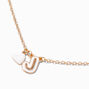Collier &agrave; pendentif c&oelig;ur &agrave; initiale bulle blanche&nbsp;- J,