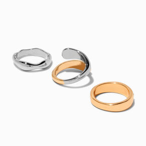 Mixed Metal Melted Rings - 3 Pack,
