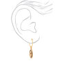 Gold 10MM Lion Charm Hoop Earrings,