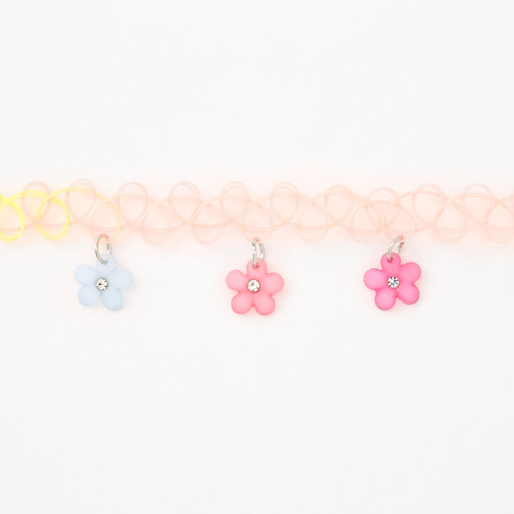 Pastel Flower Power Tattoo Choker Necklace,