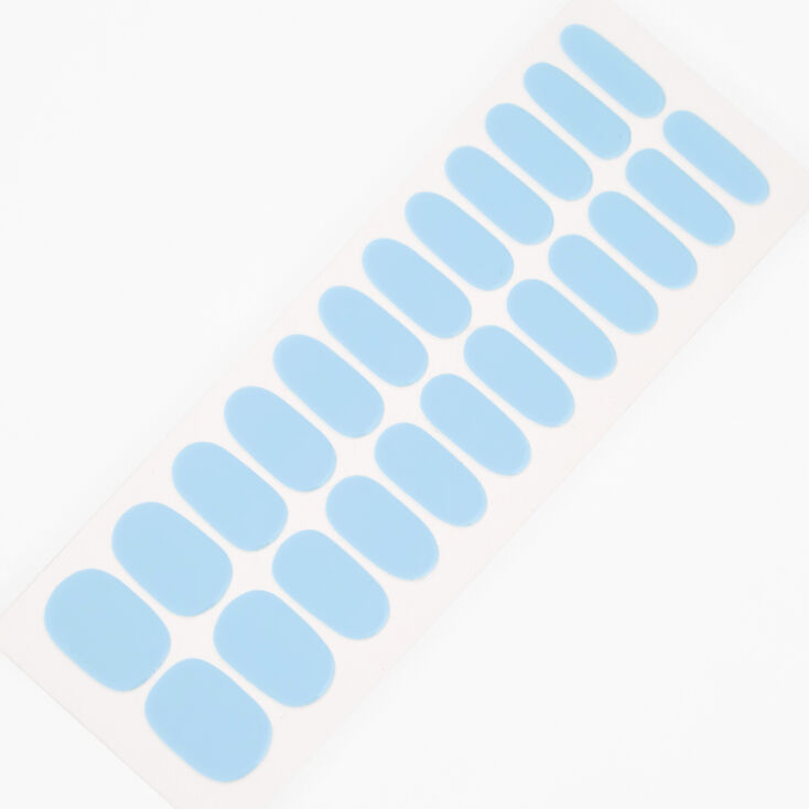 Baby Blue Vegan Nail Wraps Set - 24 Pack,