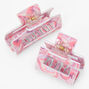 Pink Swirl Design Rectangle Hair Claws - 2 Pack,