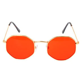 Octagonal Sunglasses - Red,