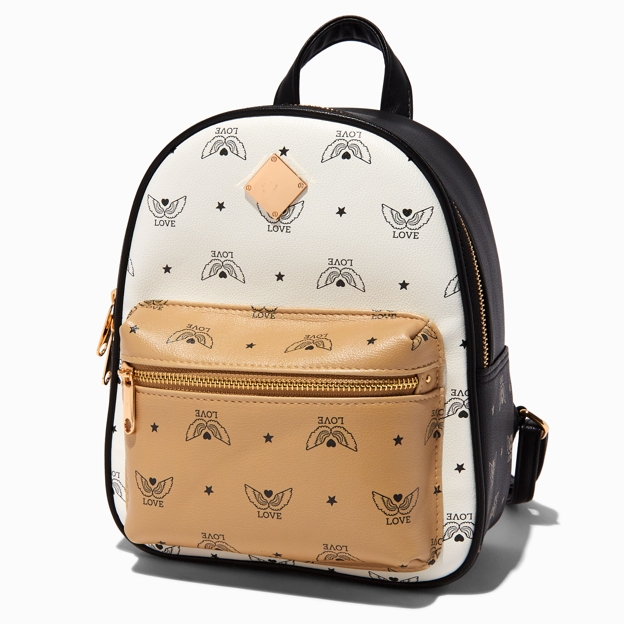 Petit sac a dos ailes Love brun roux color block coquet Claire s FR