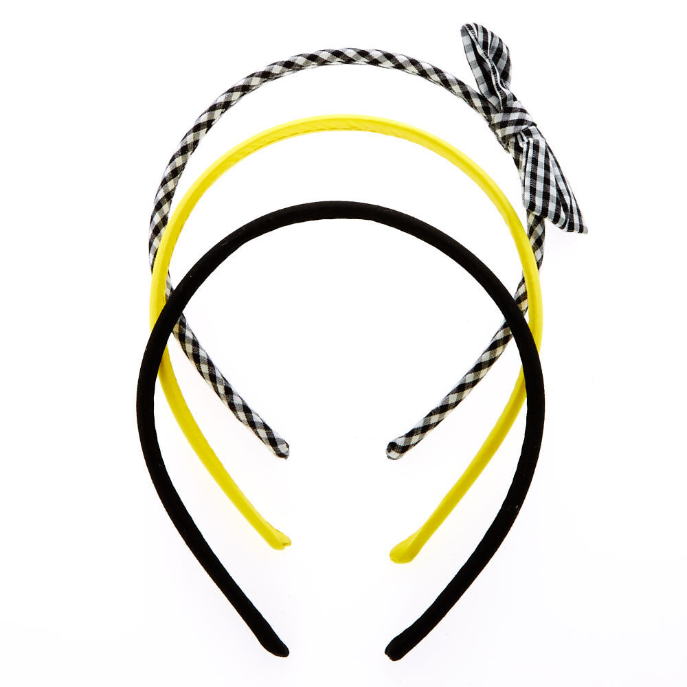 Claire's Club Headbands - Black, 3 Pack,