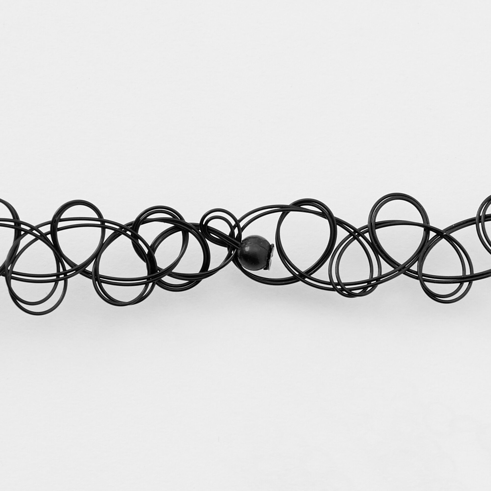 Strawberry Charm Tattoo Choker Necklace - Black,