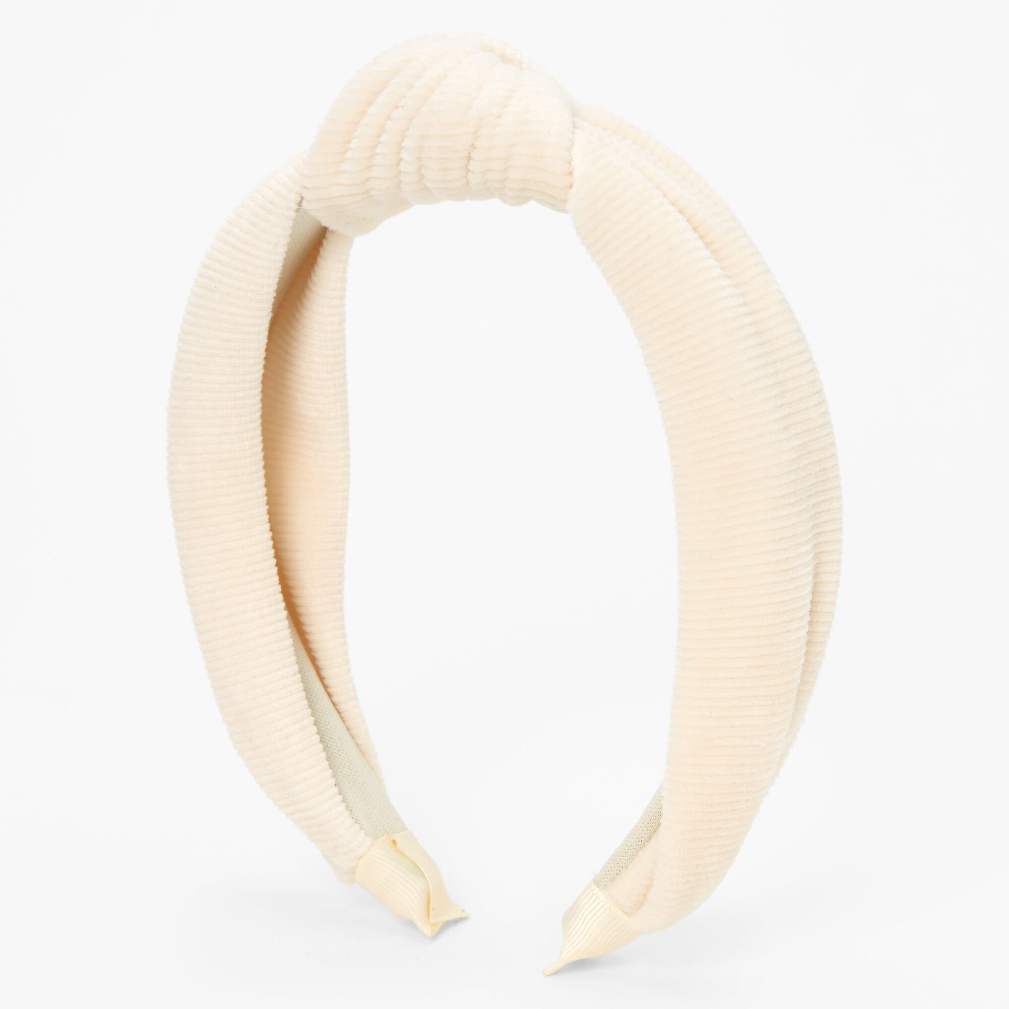 View Claires Knotted Ribbed Knit Headband Ivory information