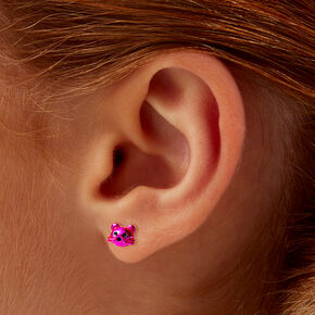 Pink Cat Lover Stud Earrings - 10 Pack,
