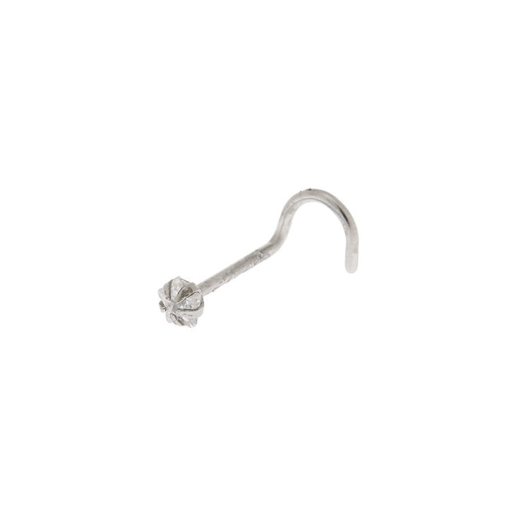 Silver-tone Cubic Zirconia 20G Star Nose Stud,