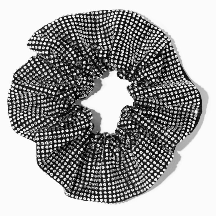 Silver Rhinestone Sparkle Hair Scrunchie,