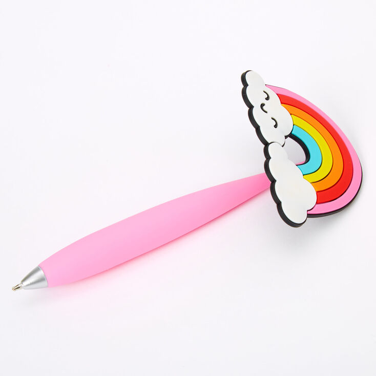 Silicone Rainbow Floppy Topper Pen - Pink,