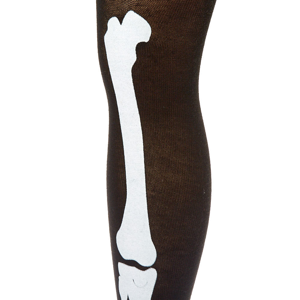 Chaussettes montantes design squelette phosphorescent - Noir,