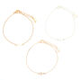 Mixed Metal Cross Chain Bracelets - 3 Pack,