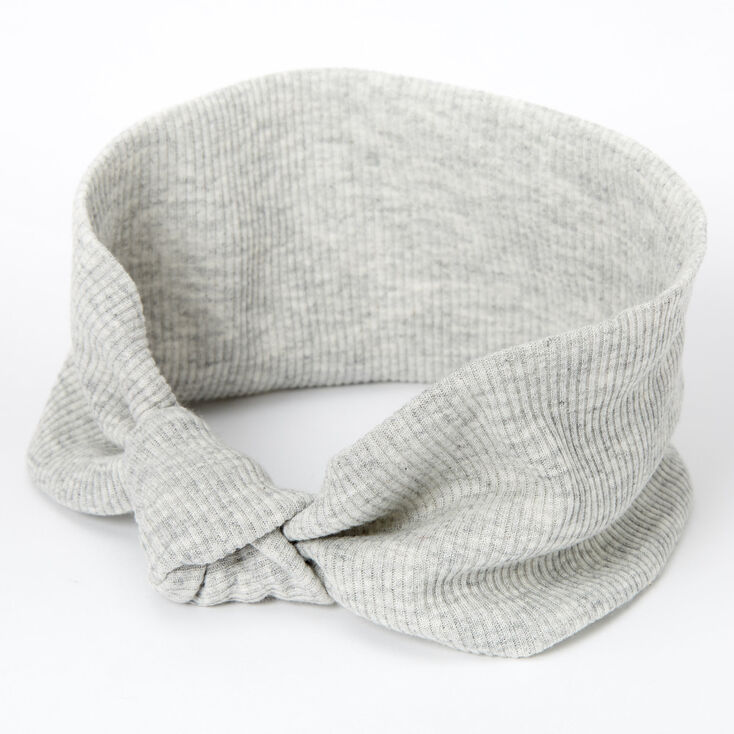 Claire's Bandeau noué côtelé - Gris clair