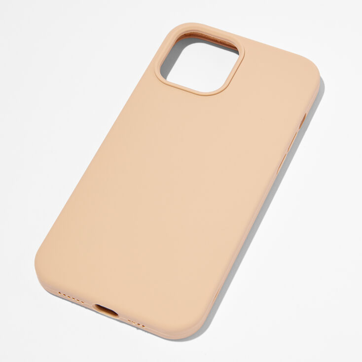 Solid Taupe Silicone Phone Case - Fits iPhone&reg; 12 Pro Max,