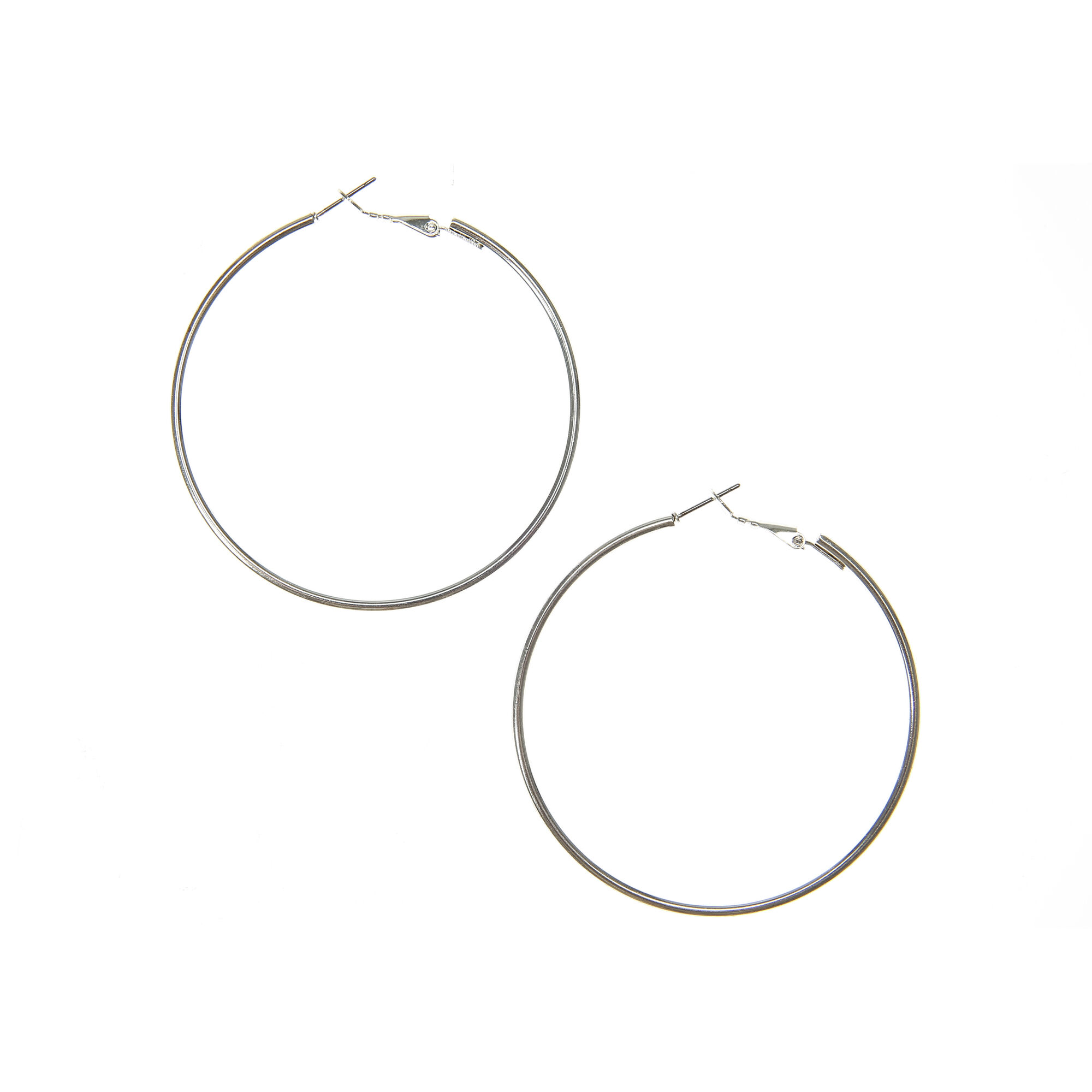 View Claires 60MM Hoop Earrings Silver information