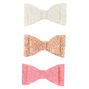 Claire&#39;s Club Glitter Bow Hair Clips - 3 Pack,