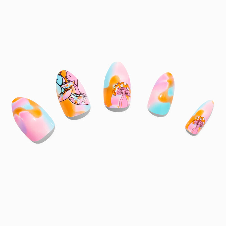 Multicolored Mushroom Stiletto Vegan Faux Nail Set &#40;24 Pack&#41;,