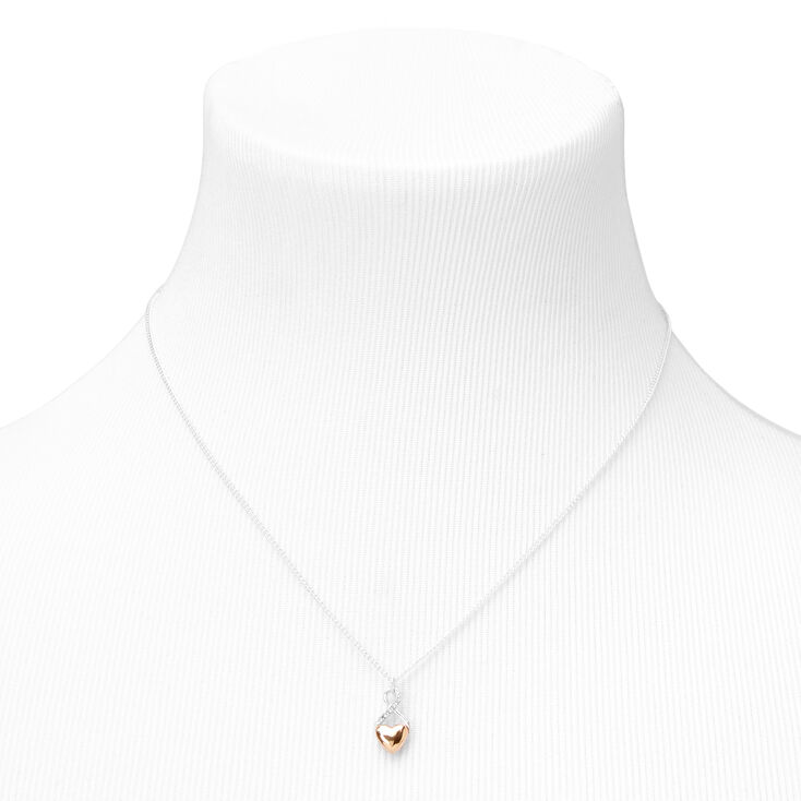 Gold Heart Infinity Pendant Necklace,