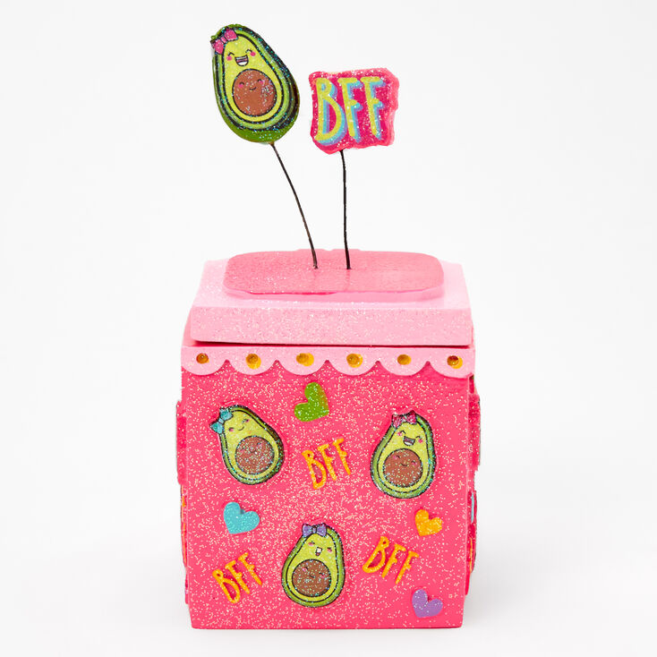 Bo&icirc;te &agrave; babioles avocat &agrave; paillettes - Rose,
