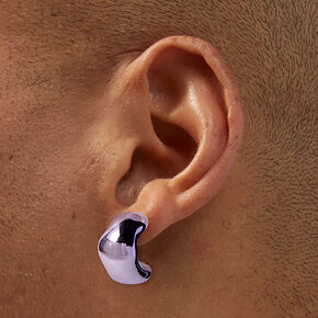Purple Chunky Bean 1&quot; Drop Earrings,