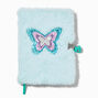 Bling Butterfly Blue Furry Lock Diary,