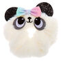 Medium Faux Fur Panda Hair Scrunchie - White,