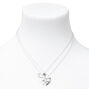Partners In Crime Heart Pendant Necklaces - 2 Pack, Silver,
