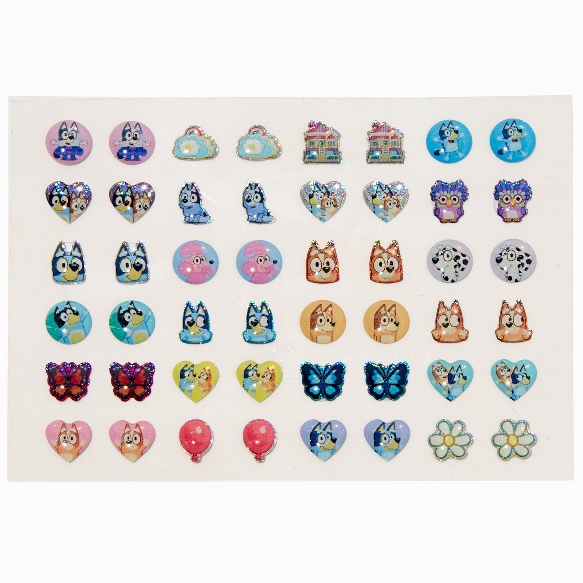 Bluey Stick-On Earrings - 48 Pack,